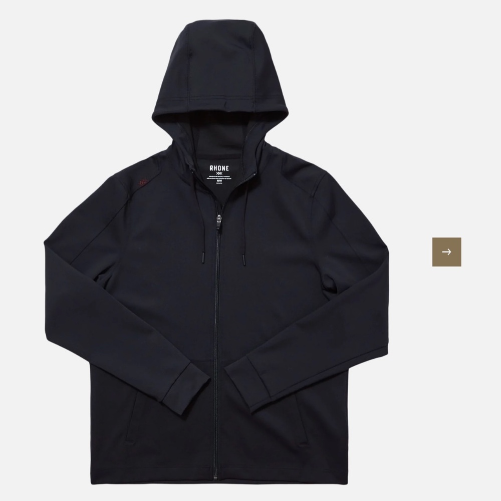 Rhone - SPAR FULL ZIP HOODIE - Men's Small - Best Workout Zip